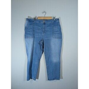 Good‎ Hart Women High Rise Elastic Waist Ankle Jeans Plus XXL Streetwear Casual